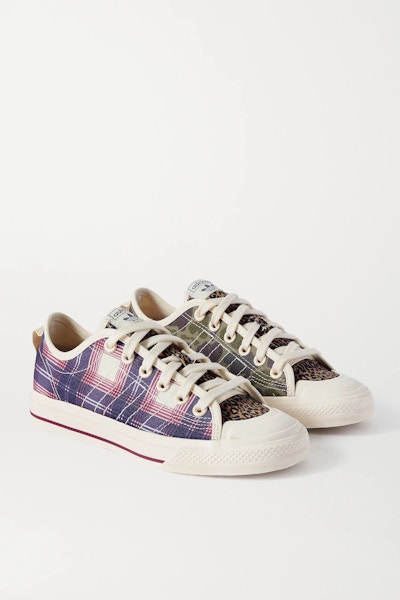 Net A Porter Adidas Originals Nizza RF Panelled Printed Canvas Sneakers, £60