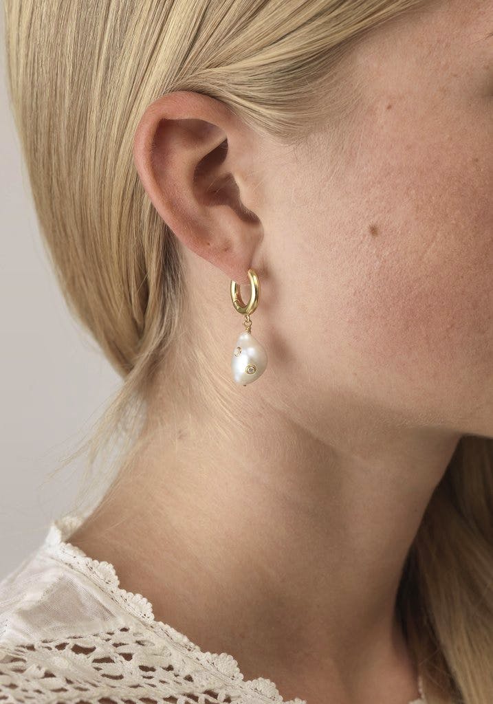 GERTRUDE PEARL HOOP EARRINGS €215.00