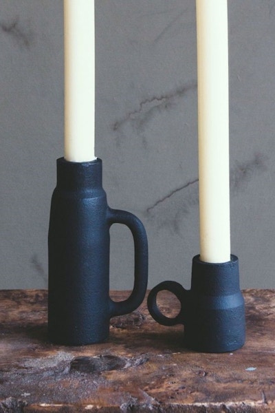 Graham and Green Matte Black Candleholder, from £11.95