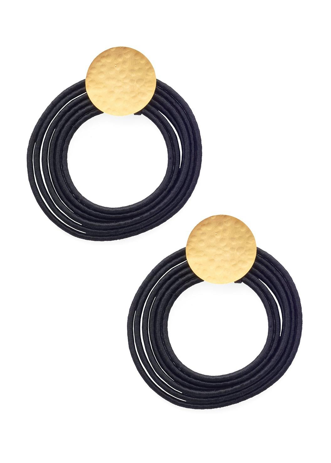 V&A Shop Black Silk Disc Earrings By Fo.Be, £45