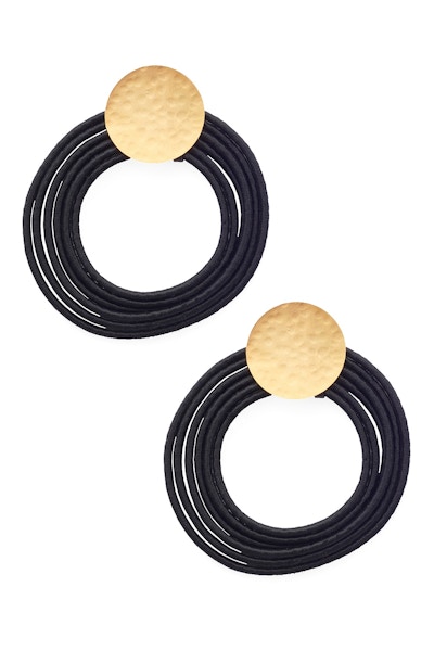 V&A Shop Black Silk Disc Earrings By Fo.Be, £45