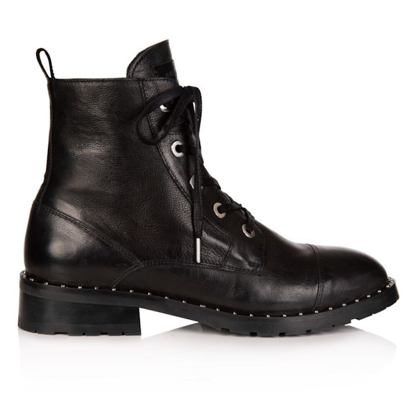 Air & Grace Jessa Black Leather Lace Up Boots, £249