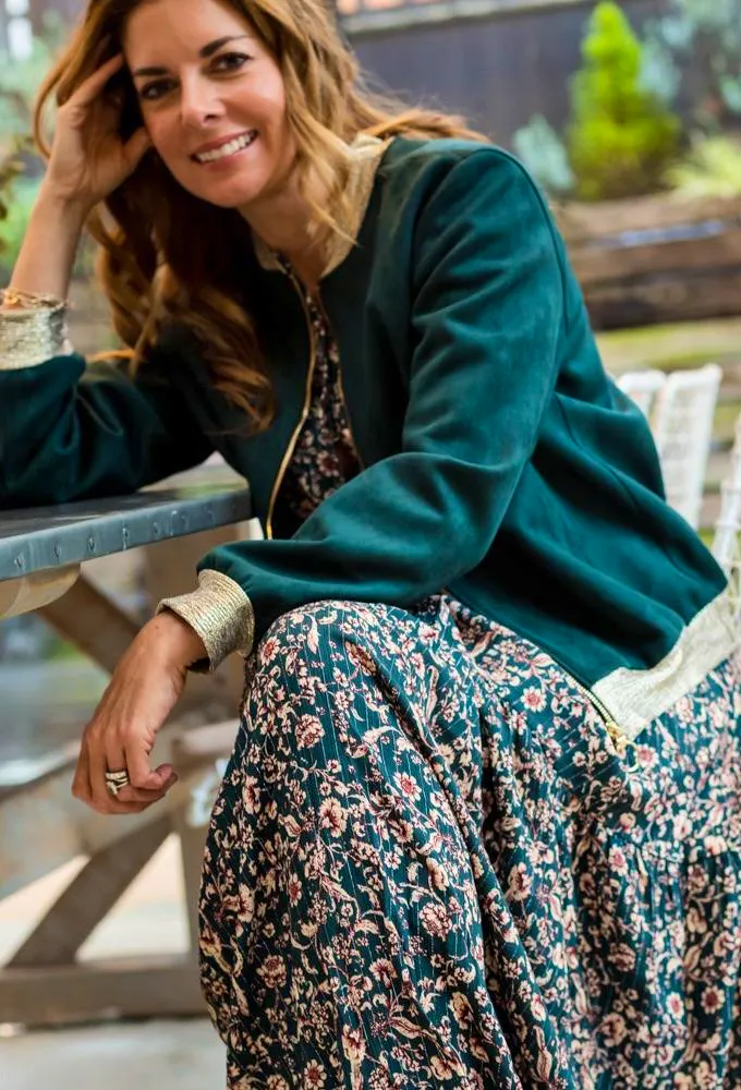 Marie & Lola Mia Bomber Jacket In Green, £60