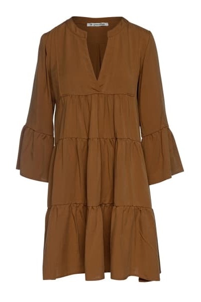 Wolf And Badger Chocolate Brown Tencel Gathered Seams Dress, £75