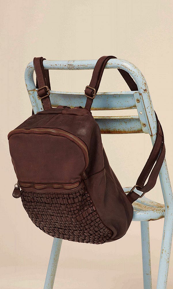 Plumo Woven Leather Backpack, £149