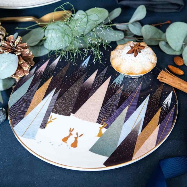 Portmeirion Sara Miller London Frosted Pines Serving Plate, £18