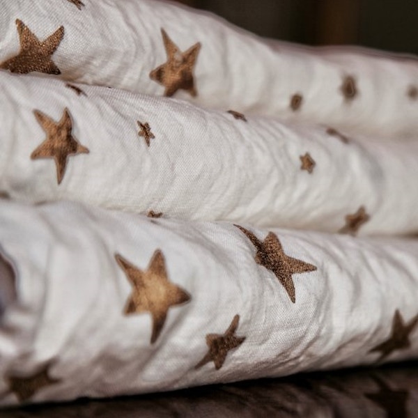 Summerill & Bishop Falling Stars Linen Tablecloth With Gold Stars, £625