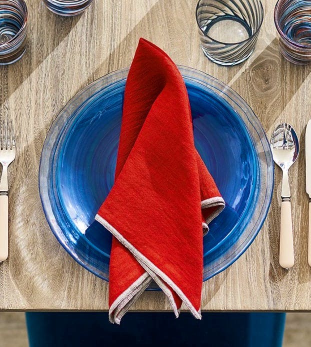 Oka Tarifa Tablecloth, Napkin & Tote Bag Set Red, £195