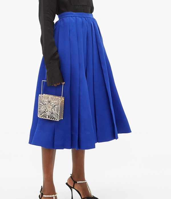 Matches Fashion Rochas Pleated Silk Gazar Skirt, NOW £624