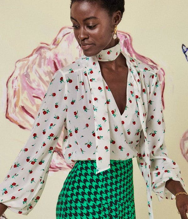 Rixo Moss Rose Bud Ivory  Blouse, £185