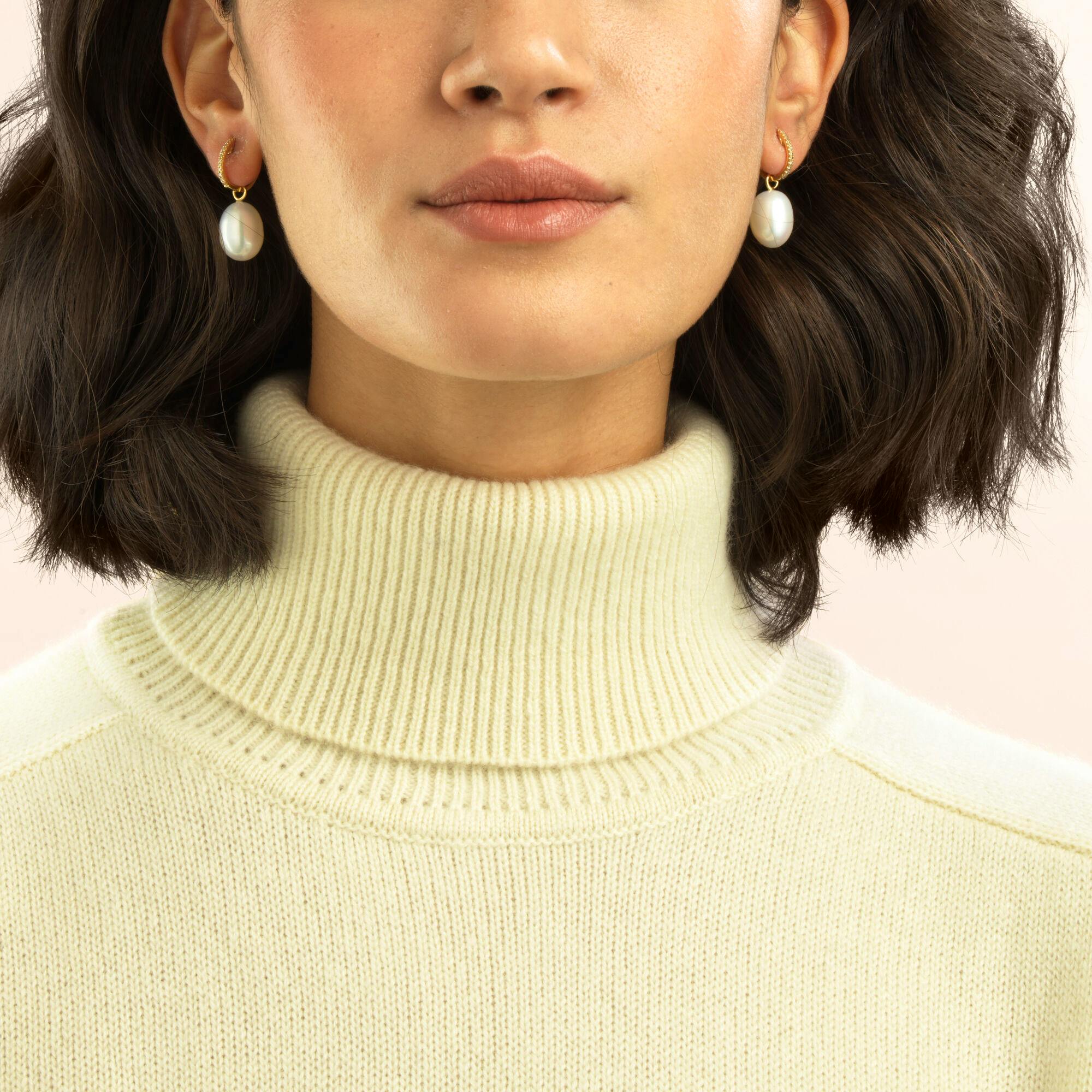 Annoushka 18ct Gold Brown Diamond Baroque Pearl Earrings, £1170