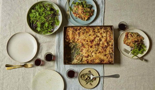 SMOKY MUSHROOM AND ROAST KALE LASAGNE