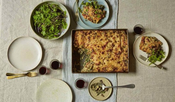 SMOKY MUSHROOM AND ROAST KALE LASAGNE