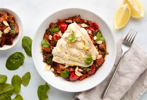 Moroccan fish & spinach tagine 