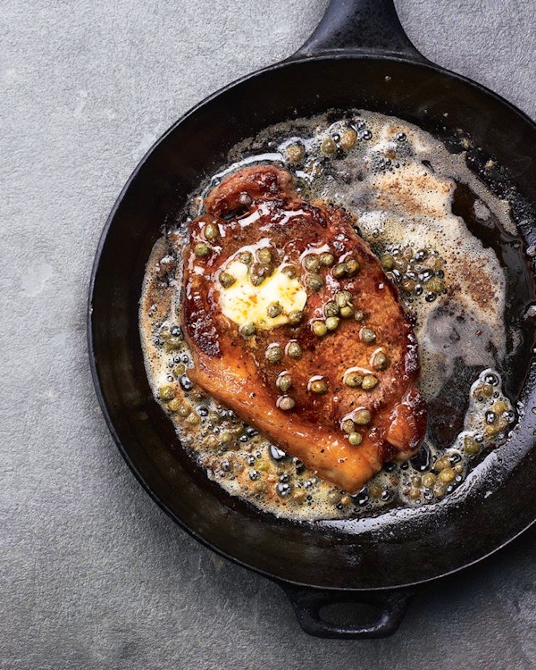 Steak With Anchovy And Caper Butter