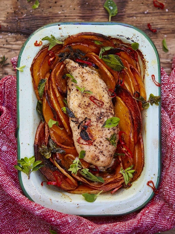 Roasted Chicken Breast With Creamy Butternut Squash And Chilli