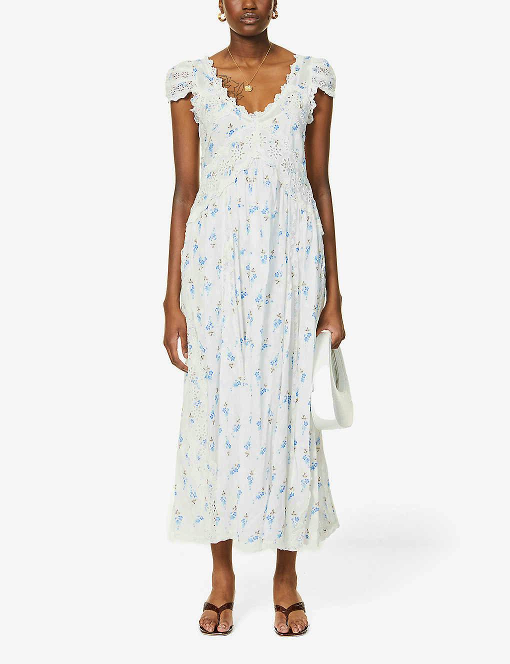 Loveshackfancy Archer Broderie-Anglaise Midi Dress, £710