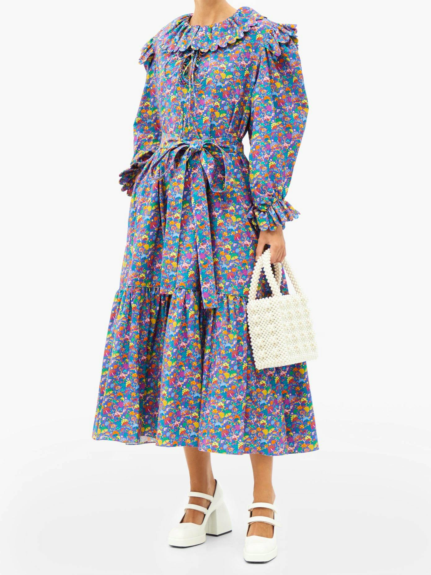 Horror Vacui Cotton Corduroy Dress, NOW £439