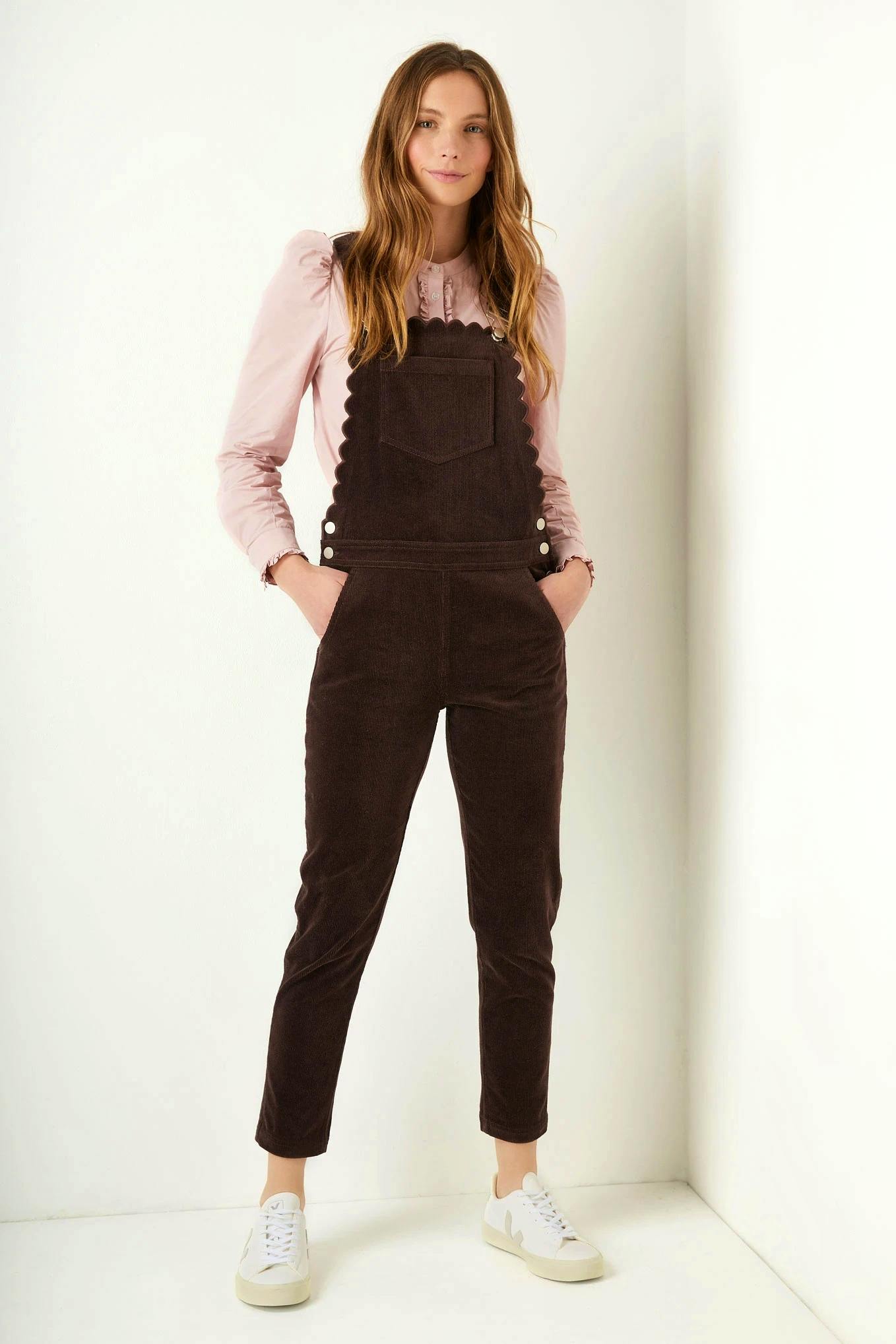 Wyse London Scarlett Scallop Corduroy Dungarees, £185