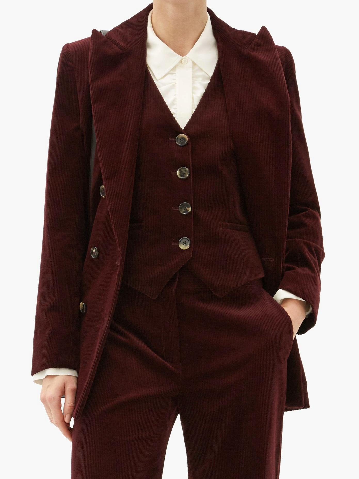 Bella Freud Chrissie Cotton-Corduroy Waistcoat, £325