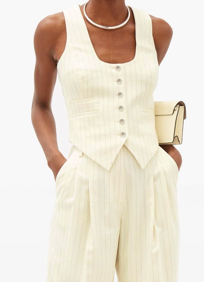 Racil Nadia Pinstriped Wool-Blend Waistcoat, £485