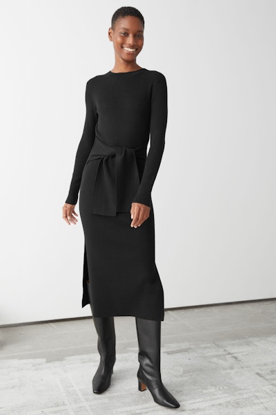& Other Stories Belted Rib Midi Dress, £95