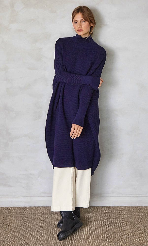 Plumo Navy Sweater Dress, NOW £129