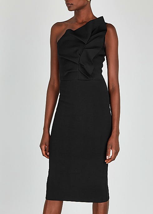 Roland Mouret Raven One Shoulder Stretch Knit Midi Dress, £1,495