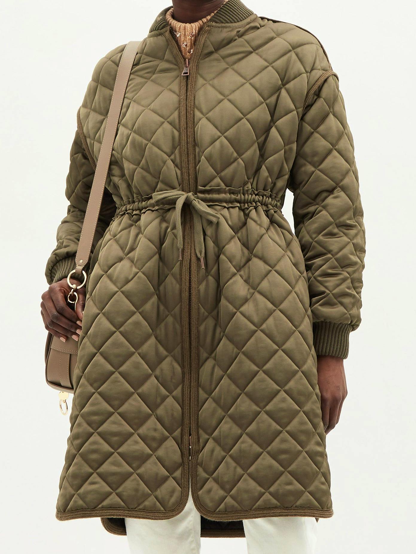 Chloe Drawstring Diamond Quilted Coat, £580