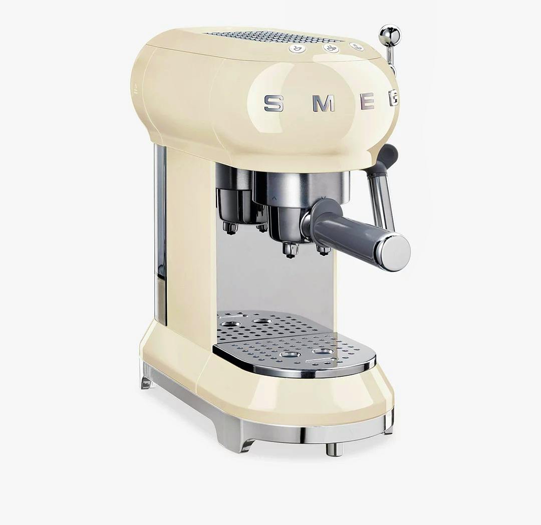 John Lewis Smeg ECF01 Coffee Machine, Cream, £319