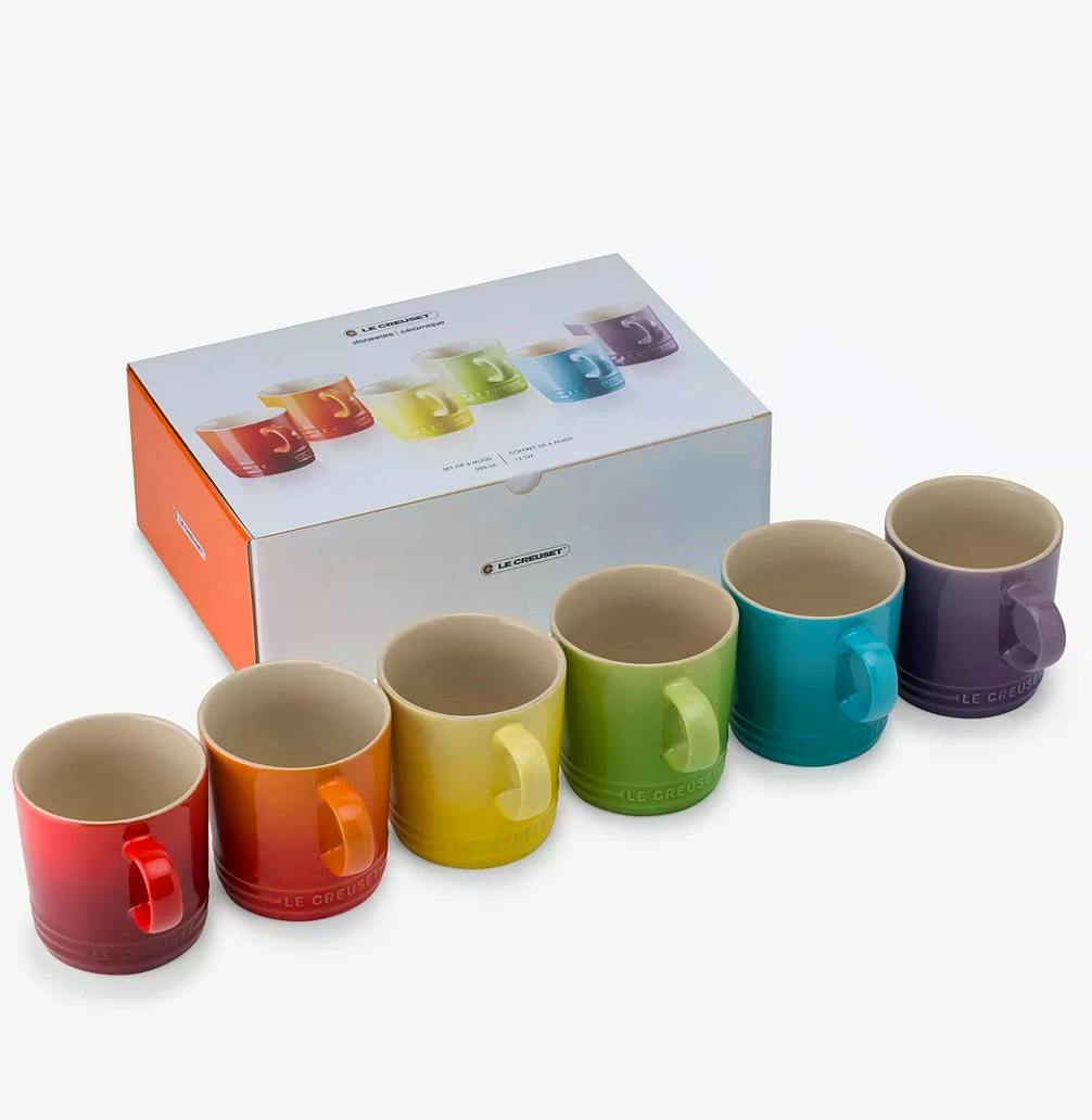 John Lewis Le Creuset Stoneware Rainbow Mugs, Set of 6, £85