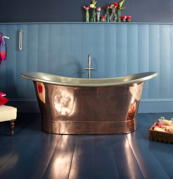 Cast Iron Bath Company Marseille Copper Bateau Bath, £2,995