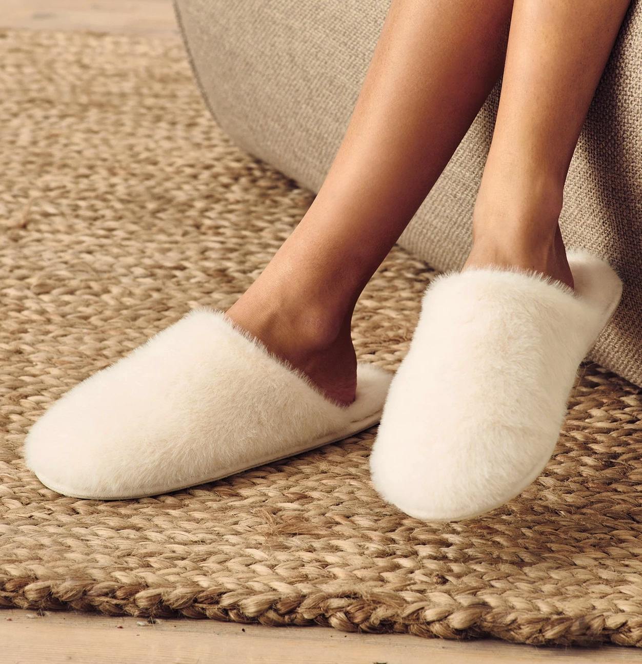 The White Company Faux Fur Mule Slippers, £35