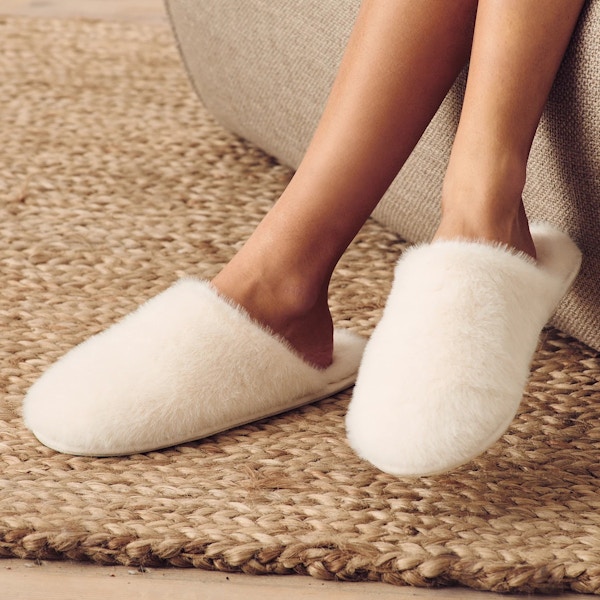 The White Company Faux Fur Mule Slippers, £35