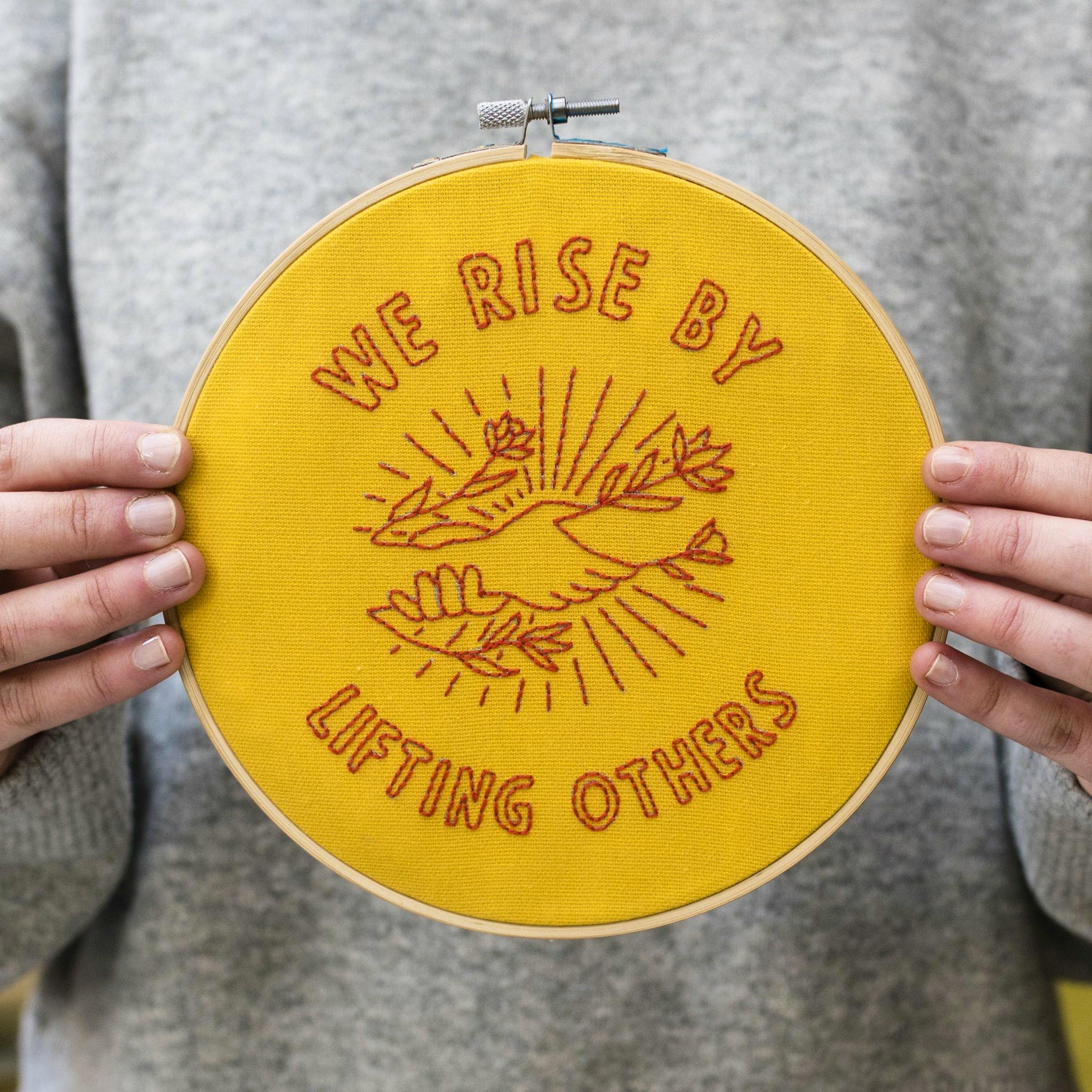 Cotton Clara ‘We Rise By Lifting Others’ Embroidery Kit, £19.95