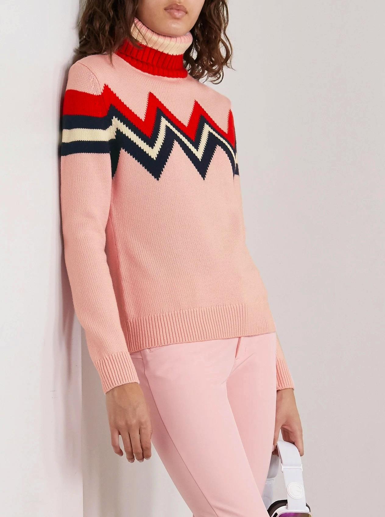 Perfect Moment Varde Intarsia Merino Wool Turtleneck Sweater, £355