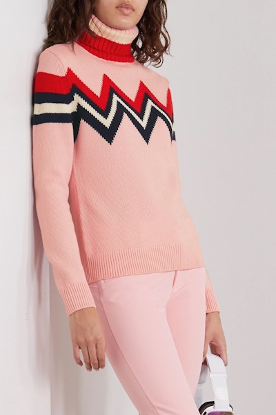 Perfect Moment Varde Intarsia Merino Wool Turtleneck Sweater, £355