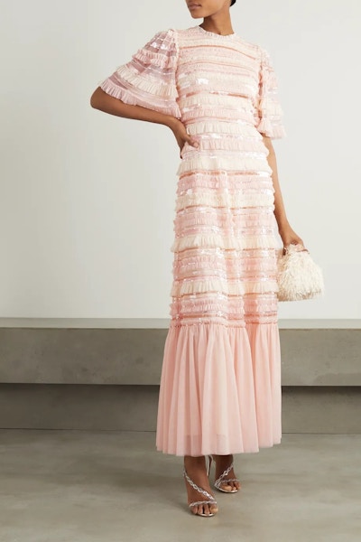 Needle & Thread Nancy Sequin-Embellished Ruffled Tulle Gown, £525