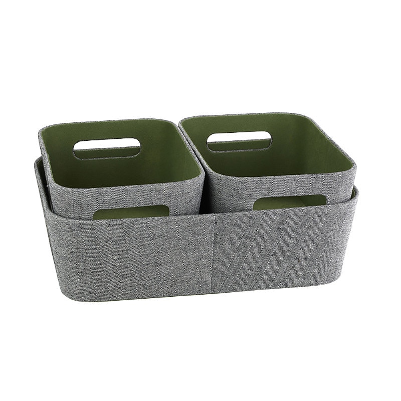 Lakeland 3 Grey & Green Storage Baskets 