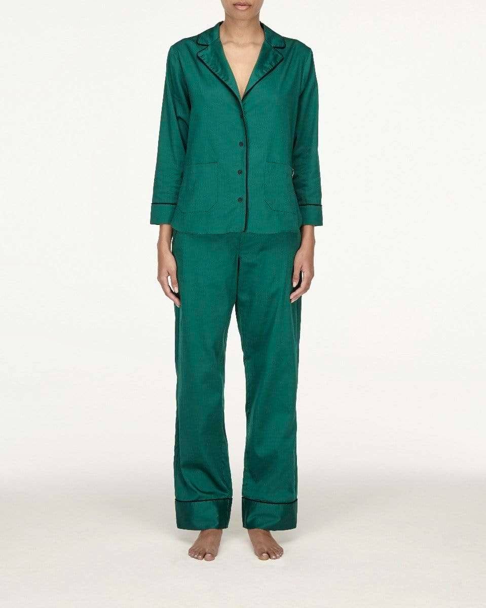 Les Girls Les Boys Women’s Classic Cotton Pyjama Top Forest Green, £85