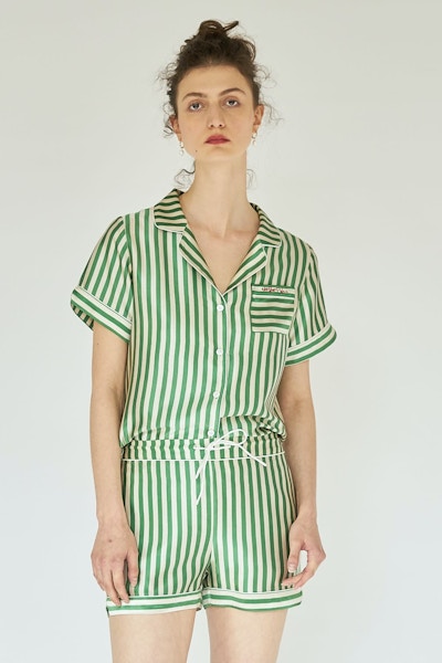 Not Just Pajama Striped Silk Short Pyjamas Set, £255