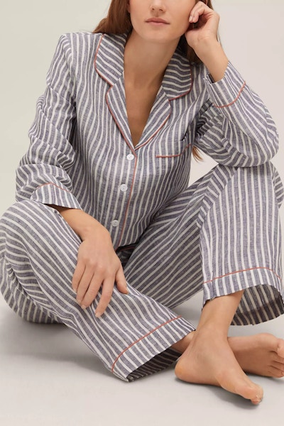 John Lewis Piglet Linen Stripe Pyjama Set, £110
