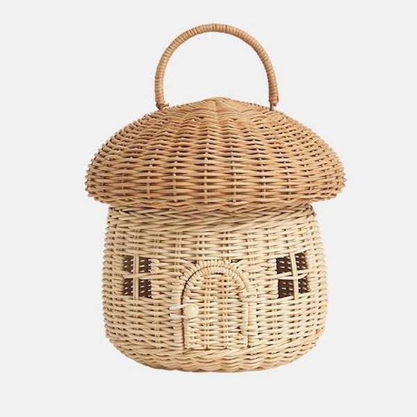 Olliella Rattan Mushroom Play Basket, £49.90