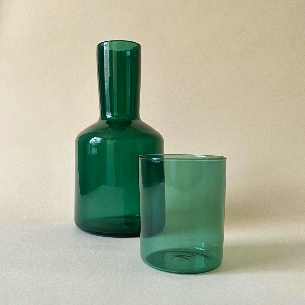Pentreath & Hall Carafe & Glass – Teal, £65