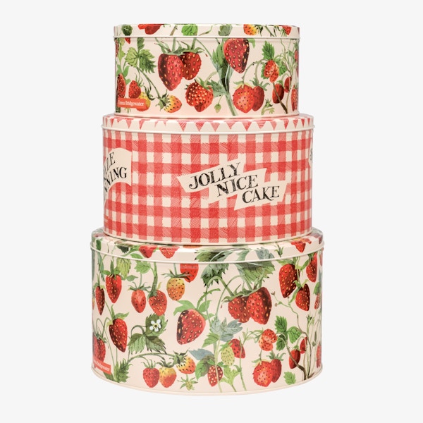 Emma Bridgewater Vegetable Garden Strawberry Set of 3 Round Cake Tins, £39