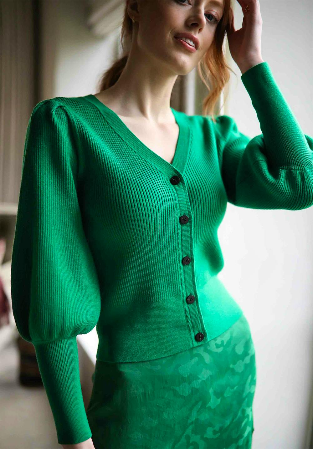 Cefinn Eva Blouson Sleeve Cardigan, £190