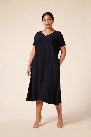 Black V Neck Dress, £350