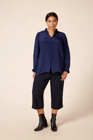 Midnight Blue Ruffle Trim, £350