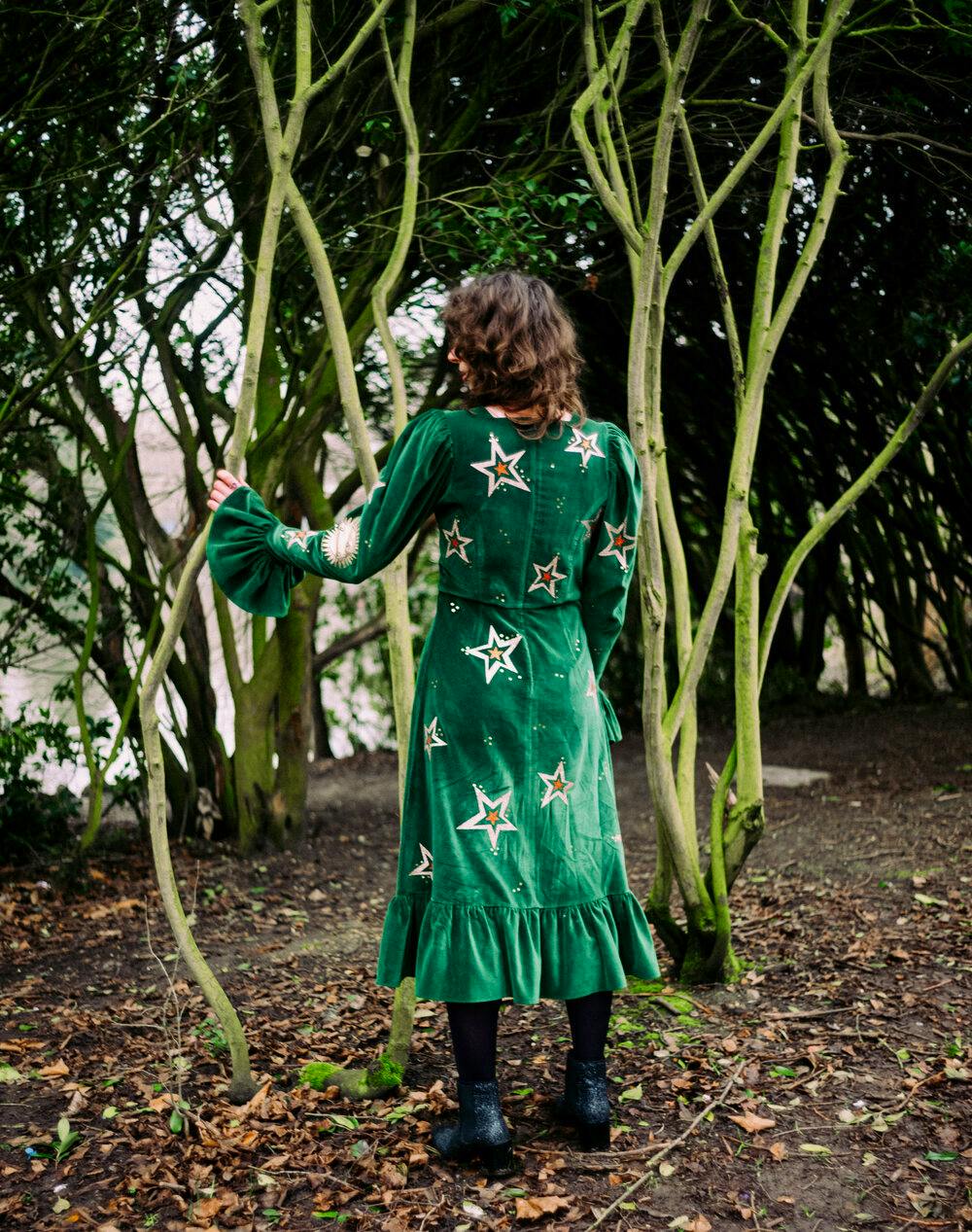 Celeste Velvet Prairie Dress, from £270 