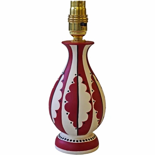 Cressida Bell Dark Red Oak Leaf Vase Lamp, £140